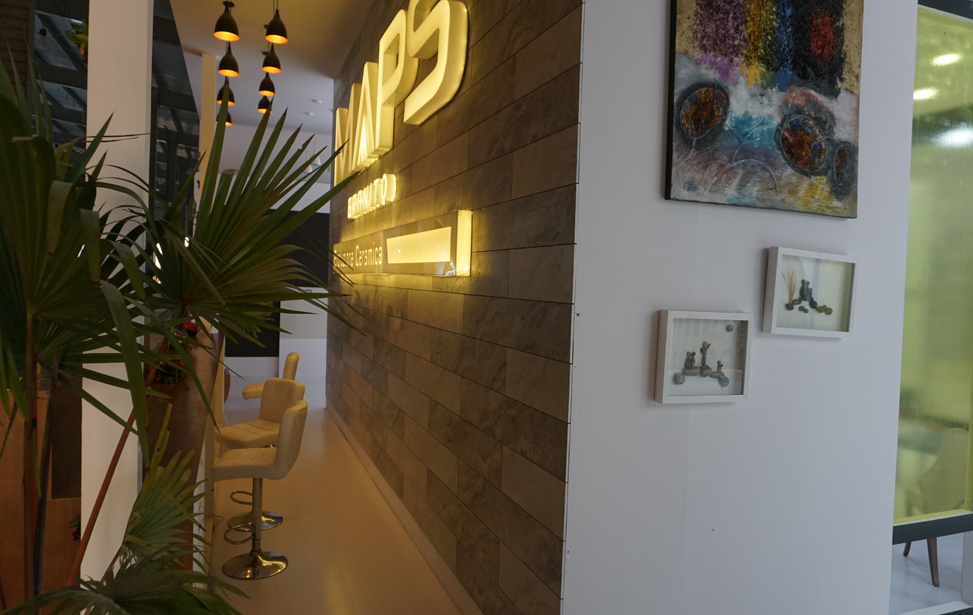 vibrant ceramic stall design